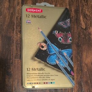 NIB Derwent Metallic Watersoluable Colored Pencils Set